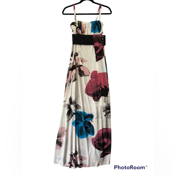 Miss Sixty floral belted maxi dress Sz  S - Picture 1 of 13